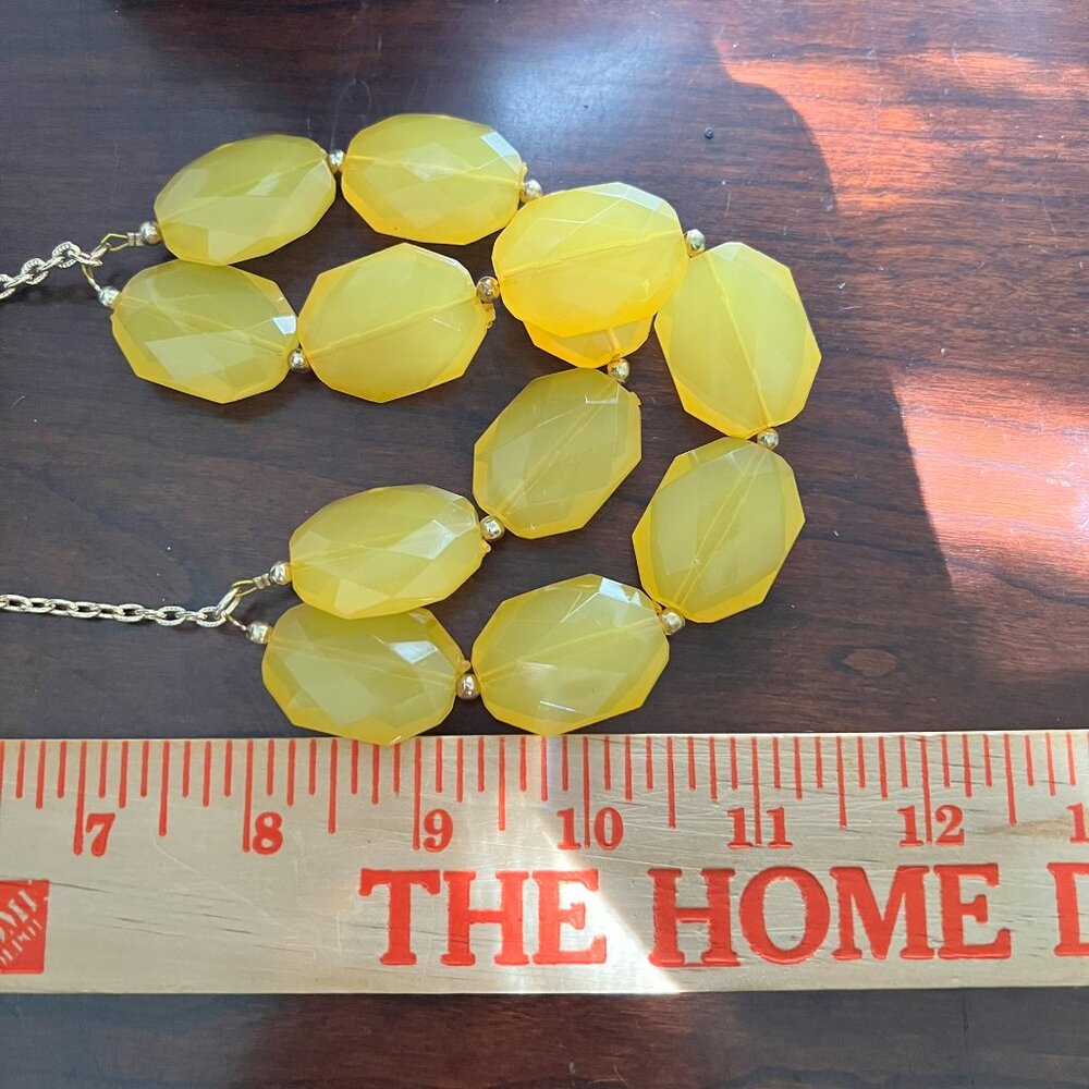 Large Yellow Crystal Multi-Strand Statement Necklace (BEAUTIFUL!) - Picture 3 of 4